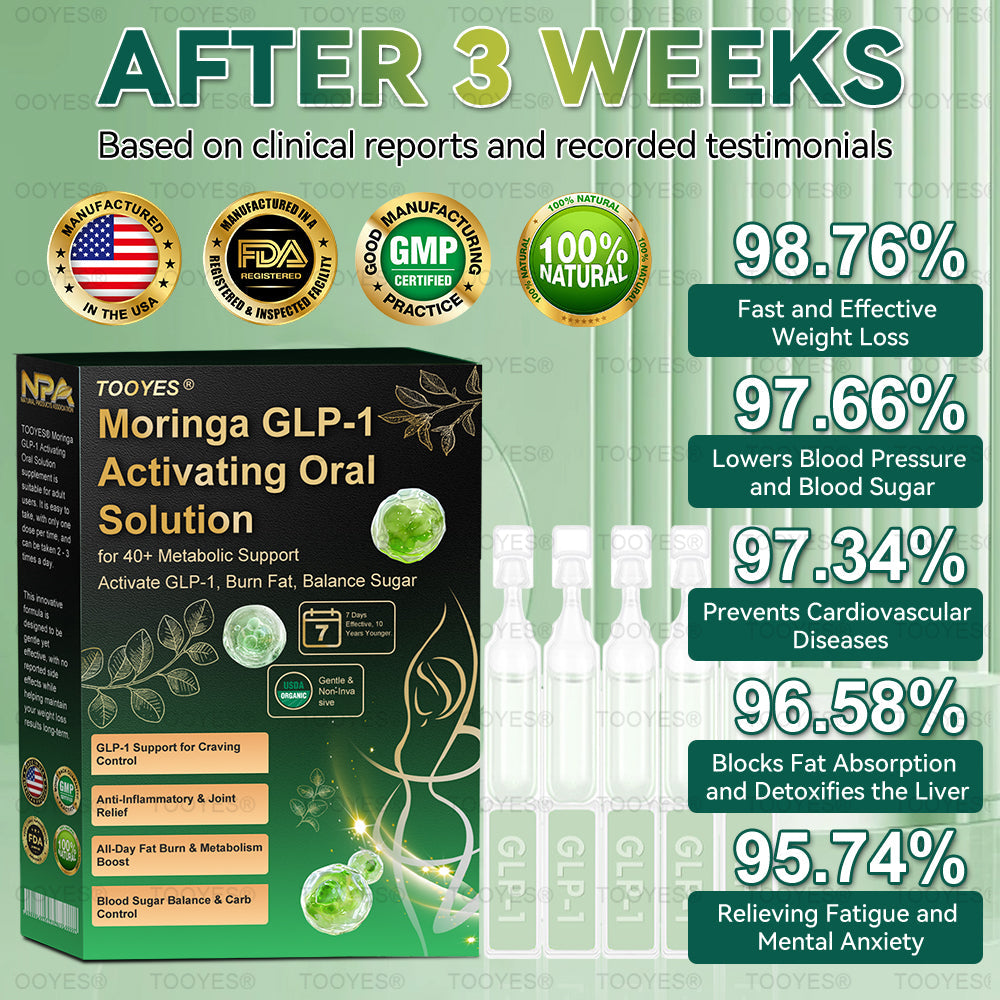 Official Store | TOOYES® Meglutide GLP-1 Activating Oral Solution-Moringa • NAD+ •Yerba Mate-Natural Support for Slimming Anti-Aging & Sugar Metabolism